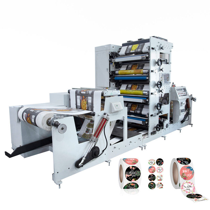 Adhesive Flexo Label Printing Machine 650mm 4 Colour With Fast Speed