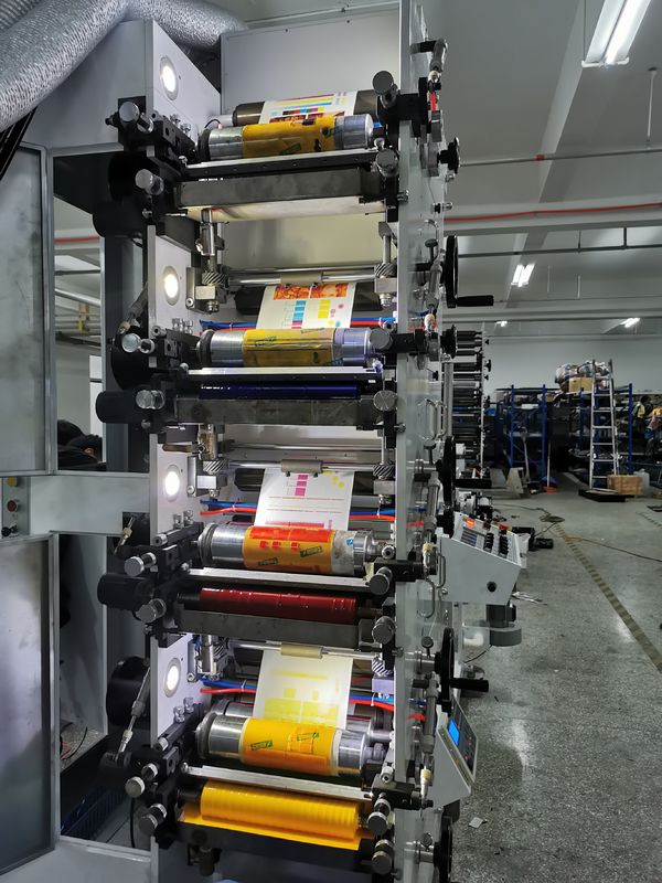 Adhesive Sticker Flexographic Label Printing Machine 4 Color 220 380v